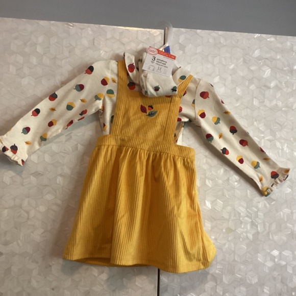 Wonder Nation Pinafore Girls 3 piece set - Picture 2 of 10